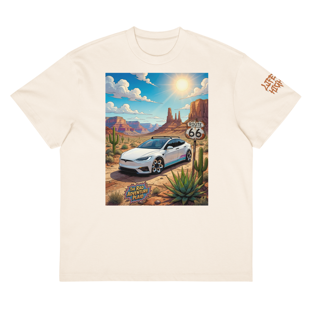 The Rad Adventure Plaid Box Tee - "Route 66 Desert Crossing"