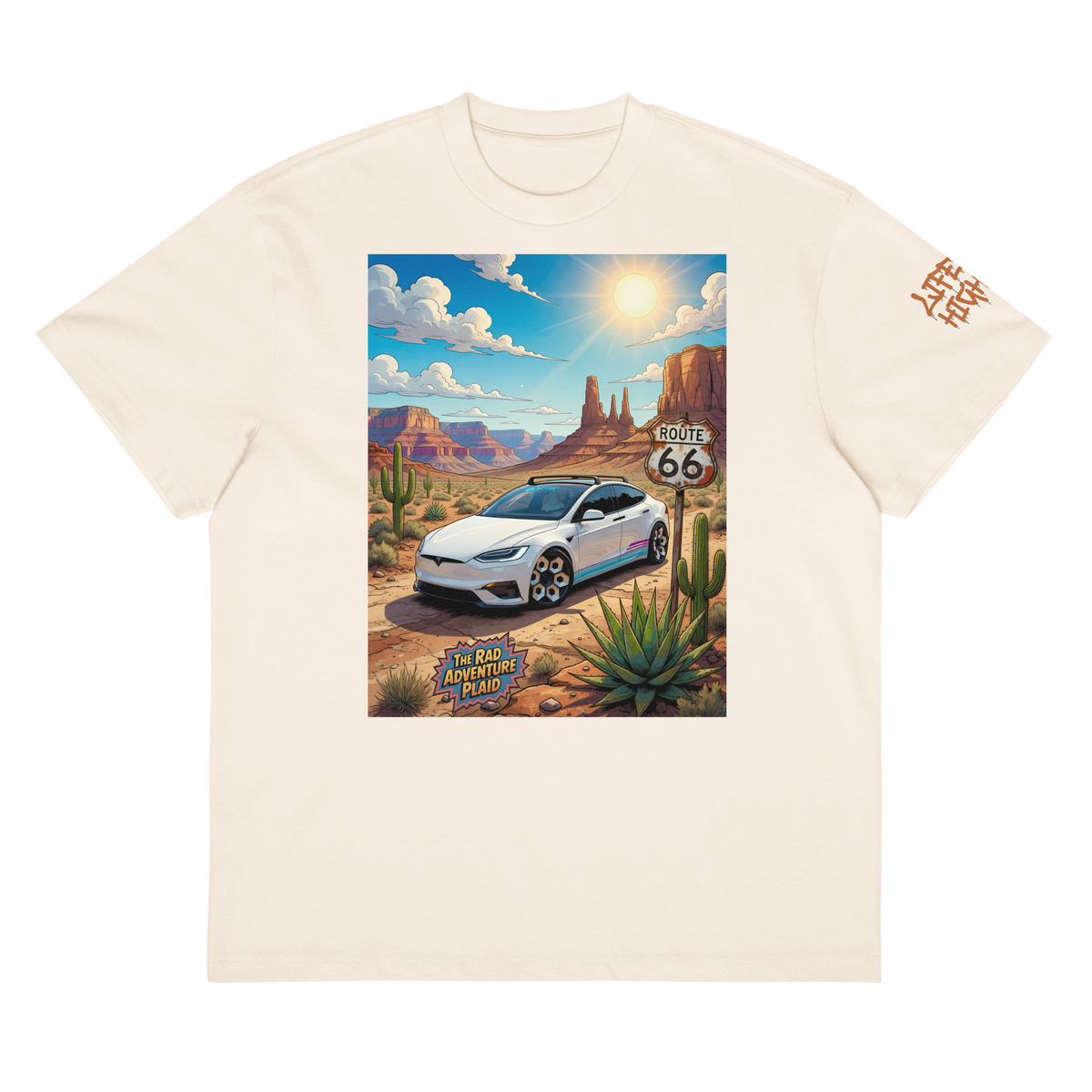 The Rad Adventure Plaid Box Tee - "Route 66 Desert Crossing"