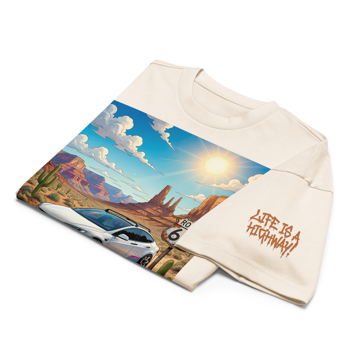 The Rad Adventure Plaid Box Tee - "Route 66 Desert Crossing"