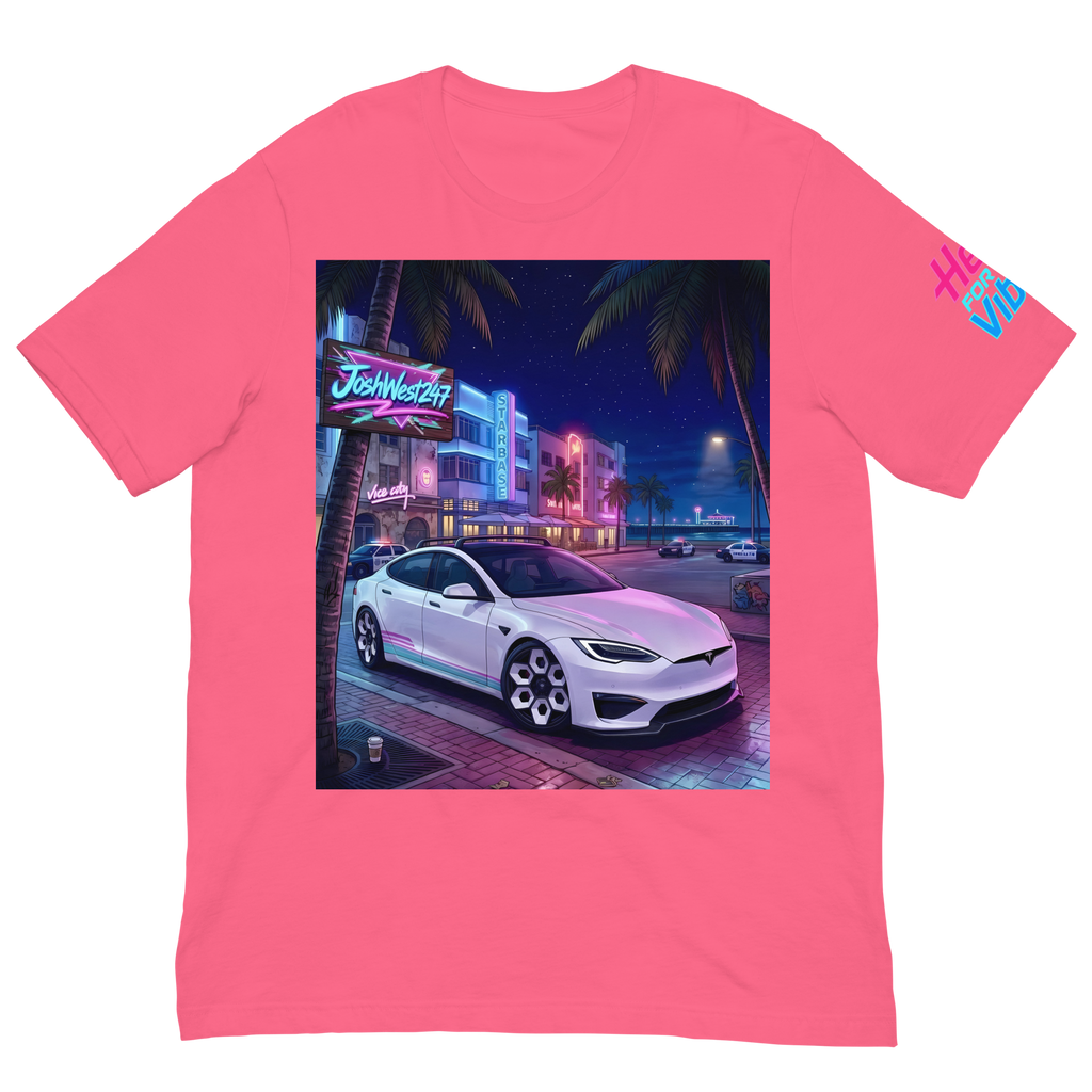 Rad Adventure Plaid T-Shirt - "Nightrun" (Miami Pink)
