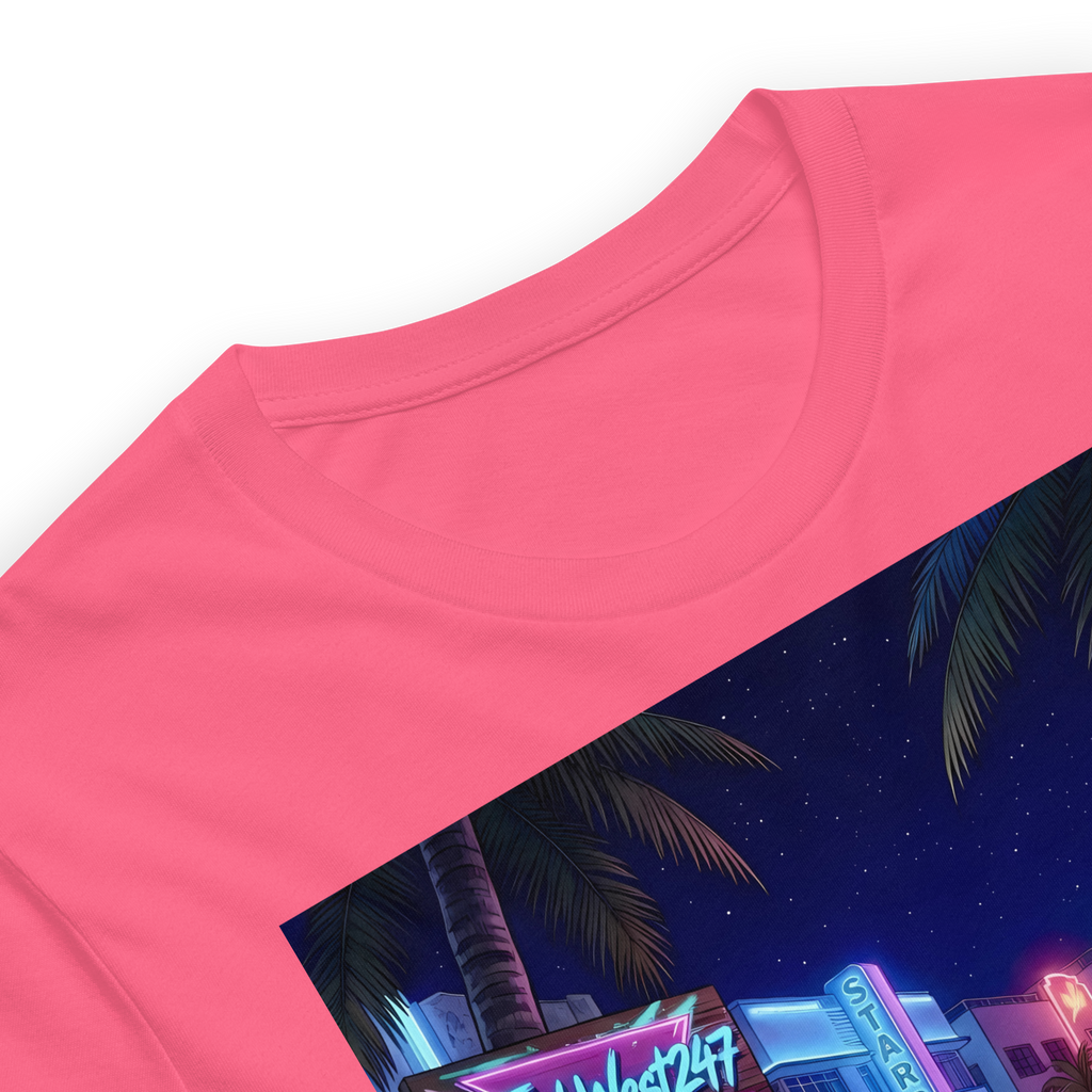 Rad Adventure Plaid T-Shirt - "Nightrun" (Miami Pink)