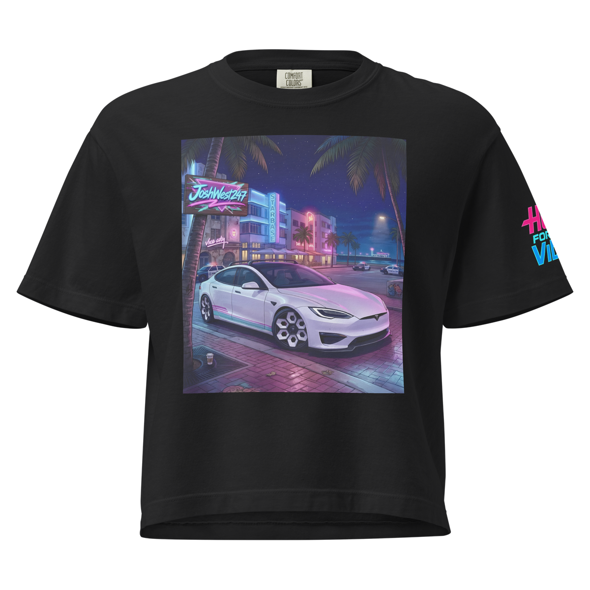 Women’s Rad Adventure Plaid Ultra-Premium Boxy Tee "Night Run"