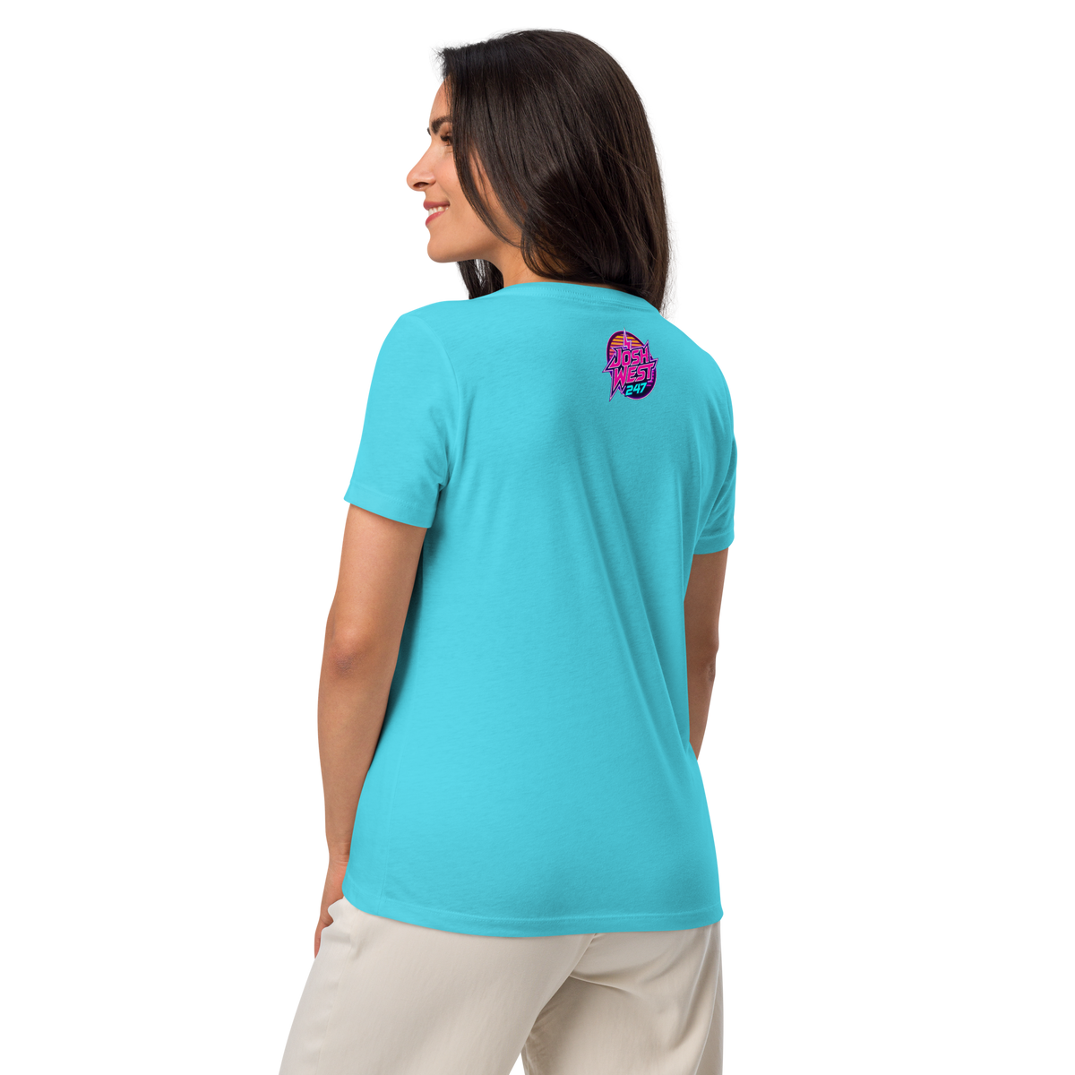 Classic Women’s JoshWest247 V-neck Tee "Here For The Vibes"